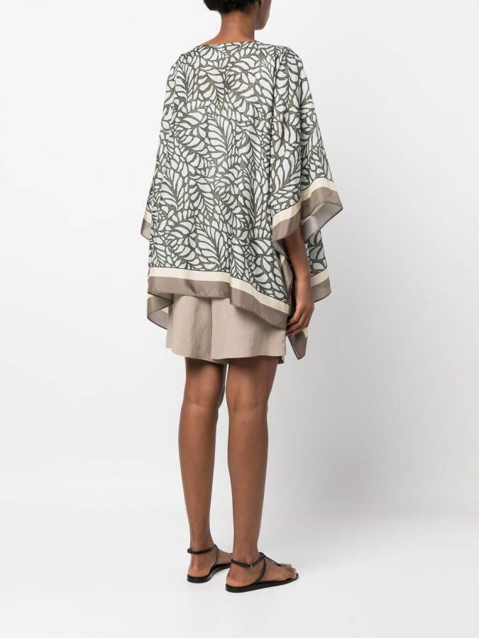 Brunello Cucinelli Gedrapeerde blouse Groen