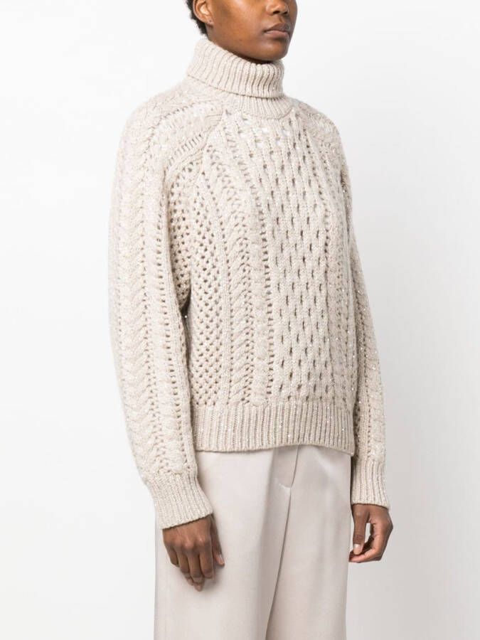 Brunello Cucinelli Gehaakte trui Beige