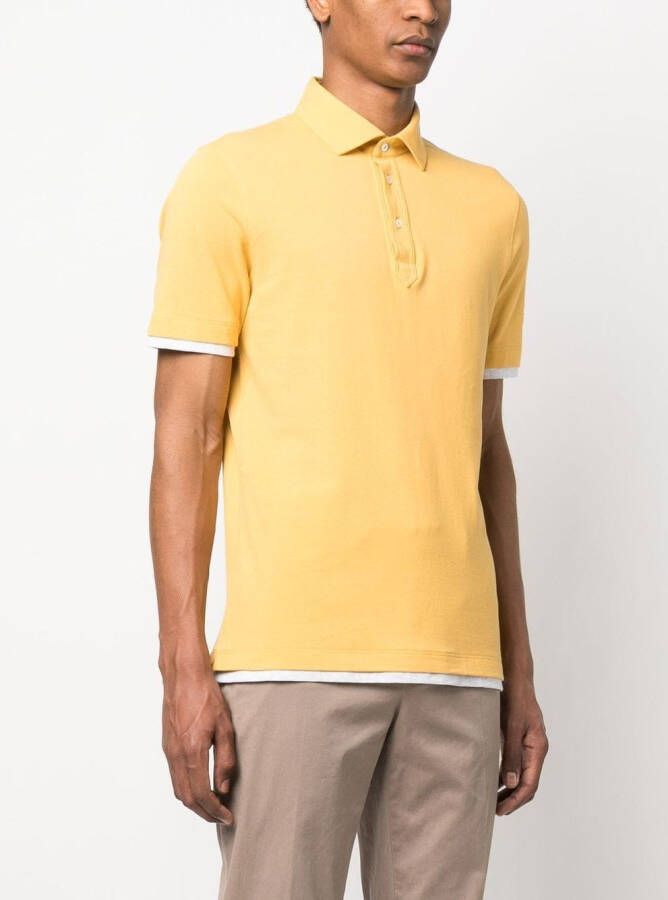 Brunello Cucinelli Gelaagd poloshirt Geel