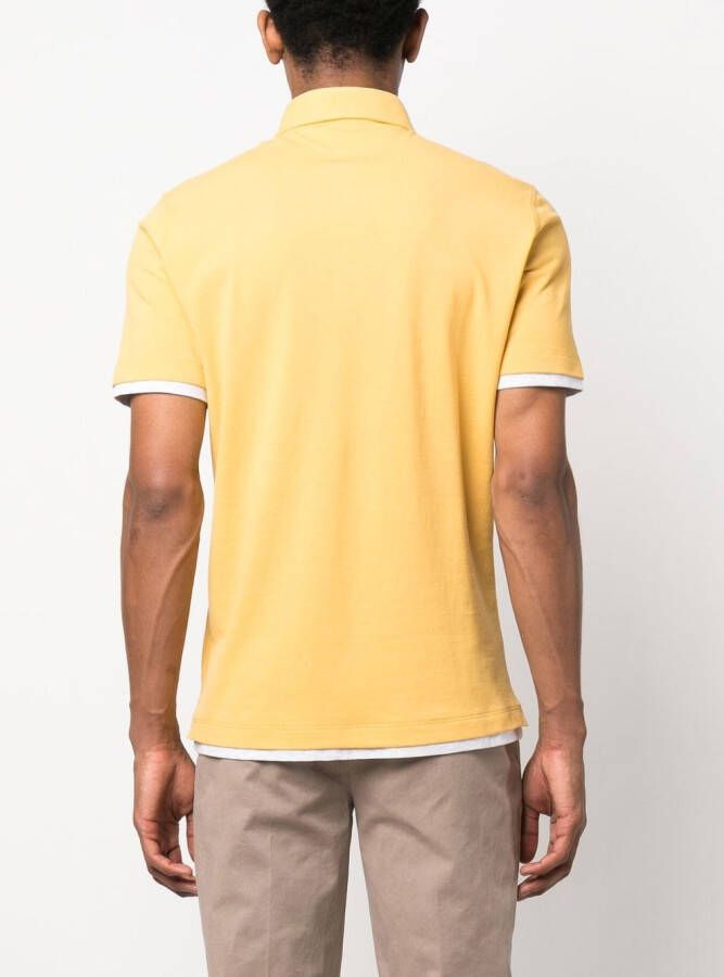 Brunello Cucinelli Gelaagd poloshirt Geel