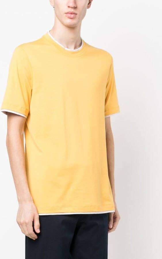 Brunello Cucinelli Gelaagd T-shirt Geel