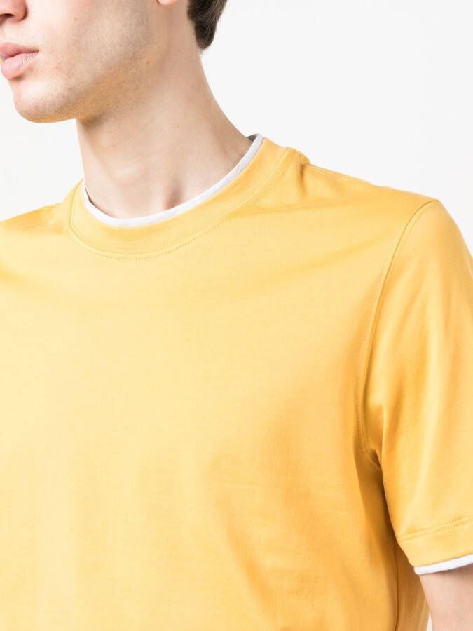 Brunello Cucinelli Gelaagd T-shirt Geel
