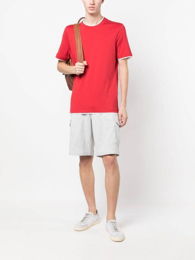 Brunello Cucinelli Gelaagd T-shirt Rood