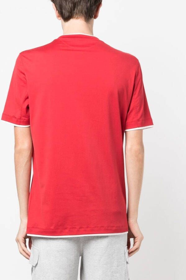 Brunello Cucinelli Gelaagd T-shirt Rood