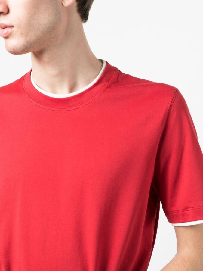 Brunello Cucinelli Gelaagd T-shirt Rood