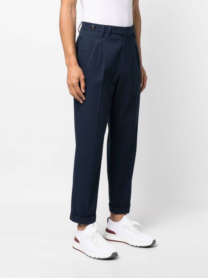 Brunello Cucinelli Geplooide pantalon Blauw