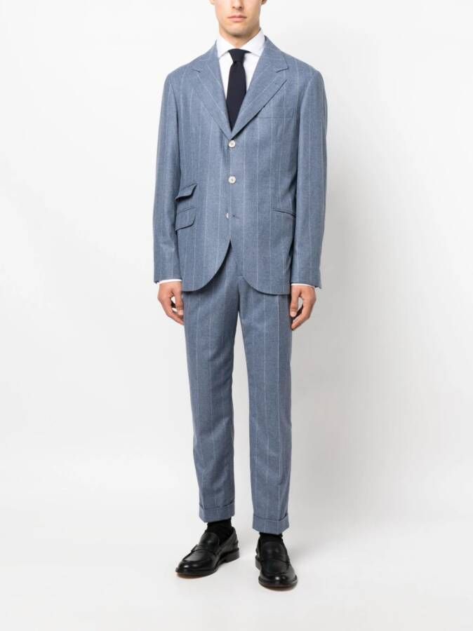 Brunello Cucinelli Geplooide pantalon Blauw