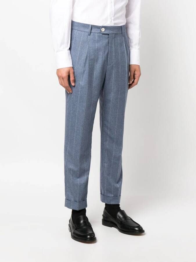Brunello Cucinelli Geplooide pantalon Blauw