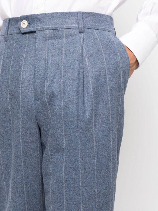 Brunello Cucinelli Geplooide pantalon Blauw