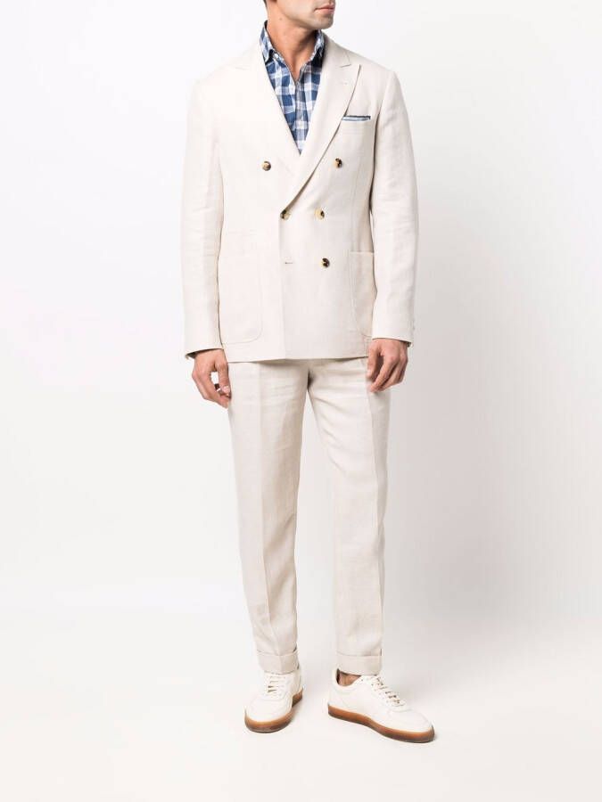 Brunello Cucinelli Geruit overhemd Blauw