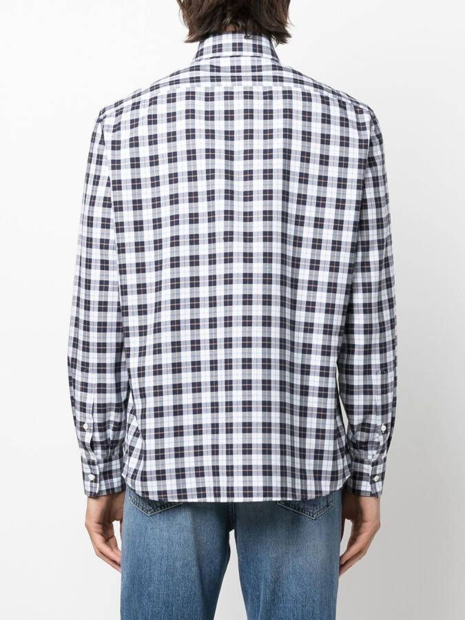 Brunello Cucinelli Geruit overhemd Blauw