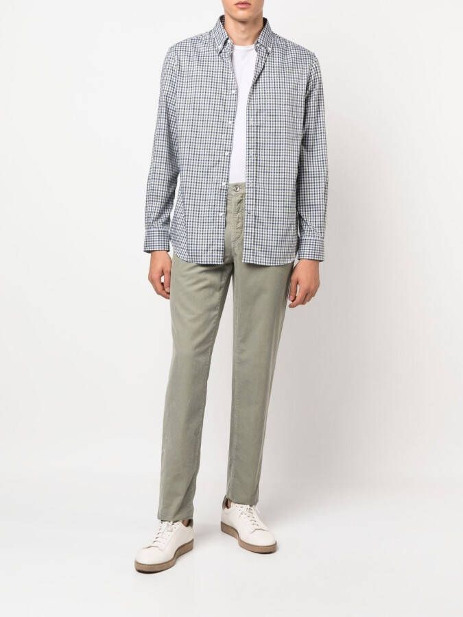 Brunello Cucinelli Geruit overhemd Groen