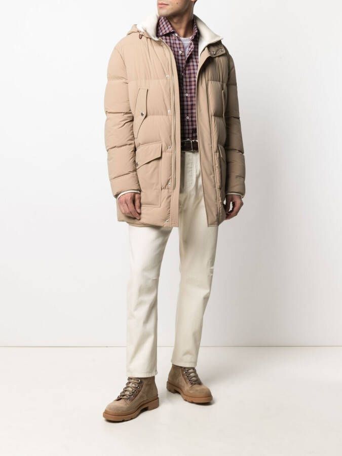 Brunello Cucinelli Geruit overhemd Paars