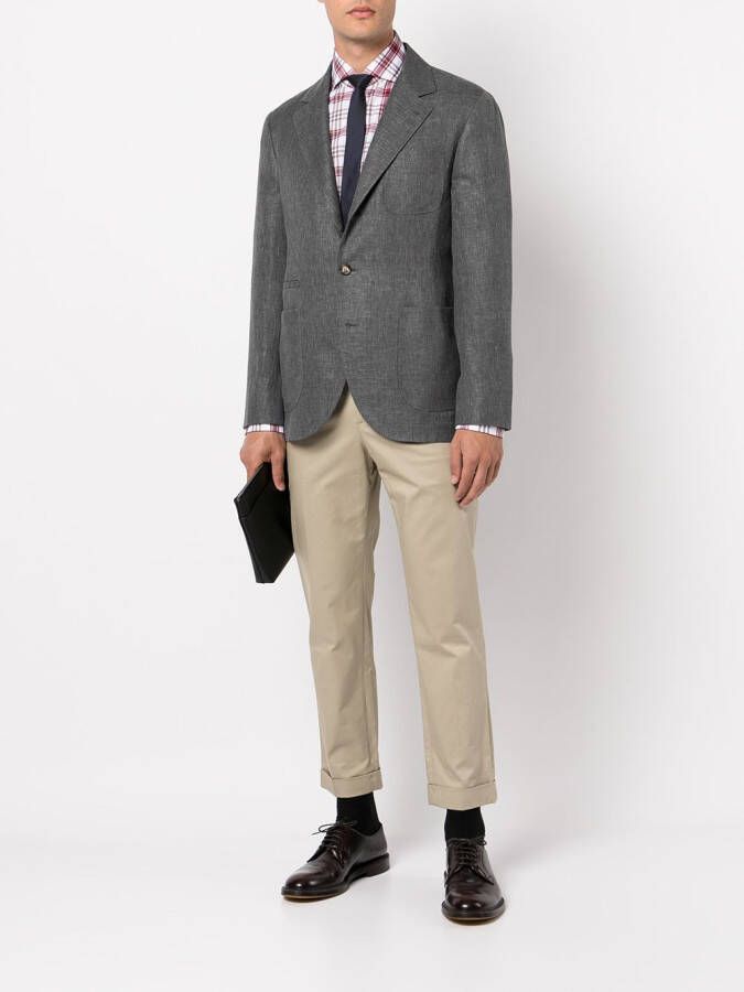 Brunello Cucinelli Geruit overhemd Rood