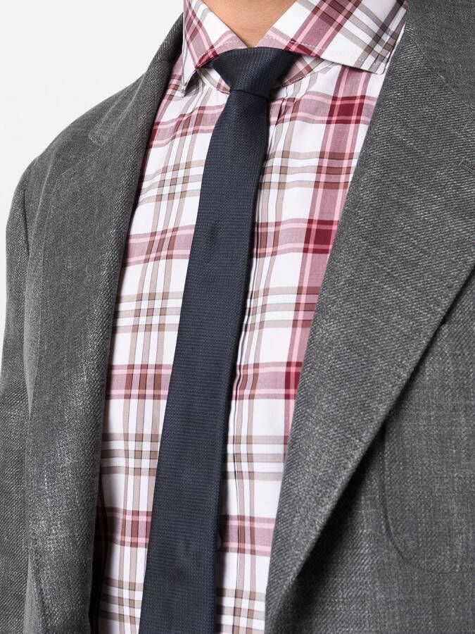 Brunello Cucinelli Geruit overhemd Rood