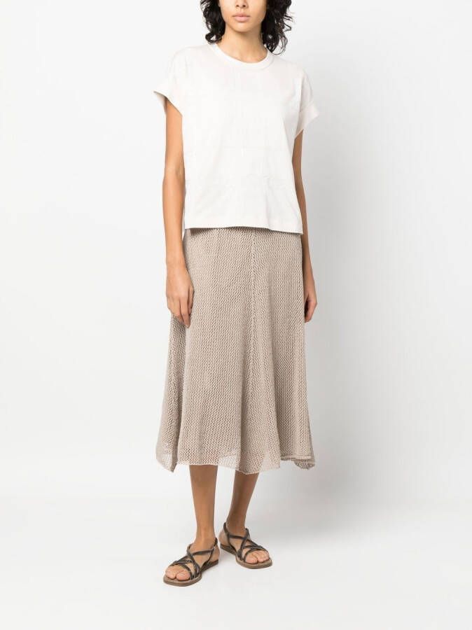 Brunello Cucinelli Geruit T-shirt Beige