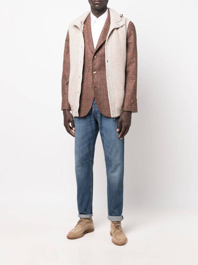 Brunello Cucinelli Geruite blazer Oranje