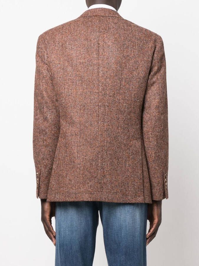 Brunello Cucinelli Geruite blazer Oranje