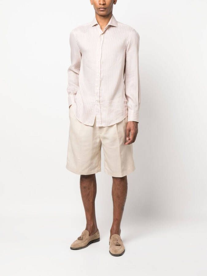 Brunello Cucinelli Gestreept overhemd Beige