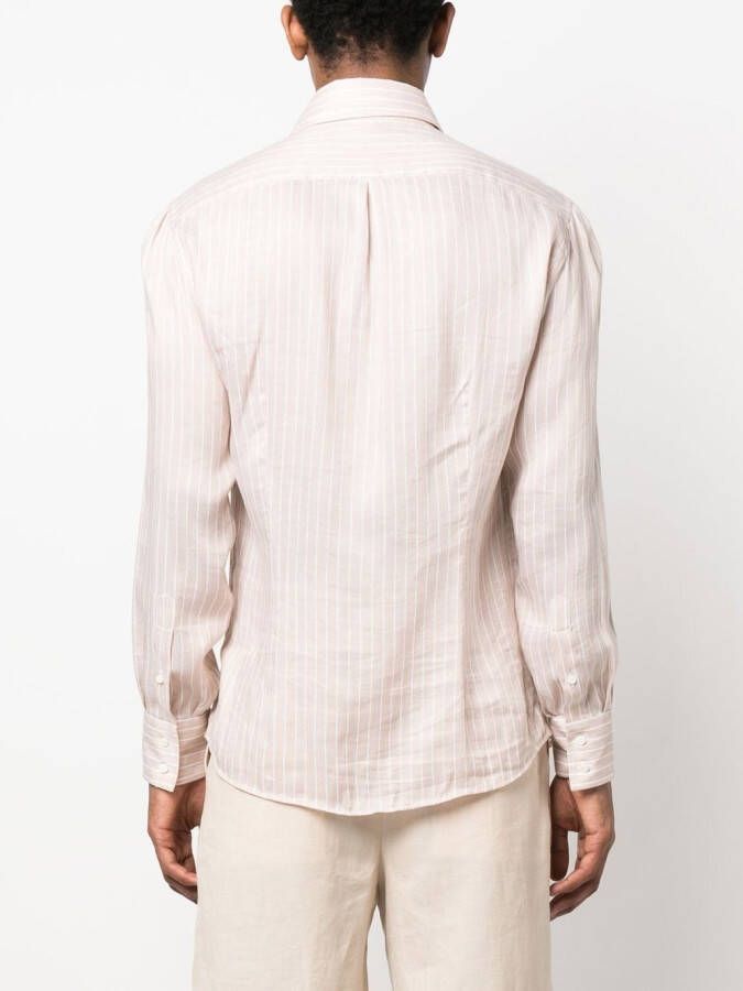 Brunello Cucinelli Gestreept overhemd Beige
