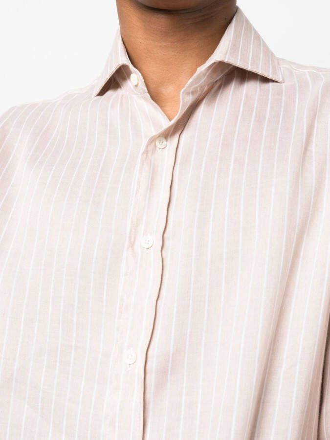 Brunello Cucinelli Gestreept overhemd Beige
