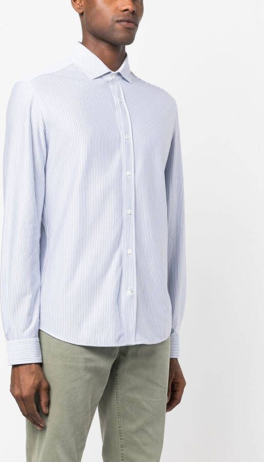 Brunello Cucinelli Gestreept overhemd Blauw