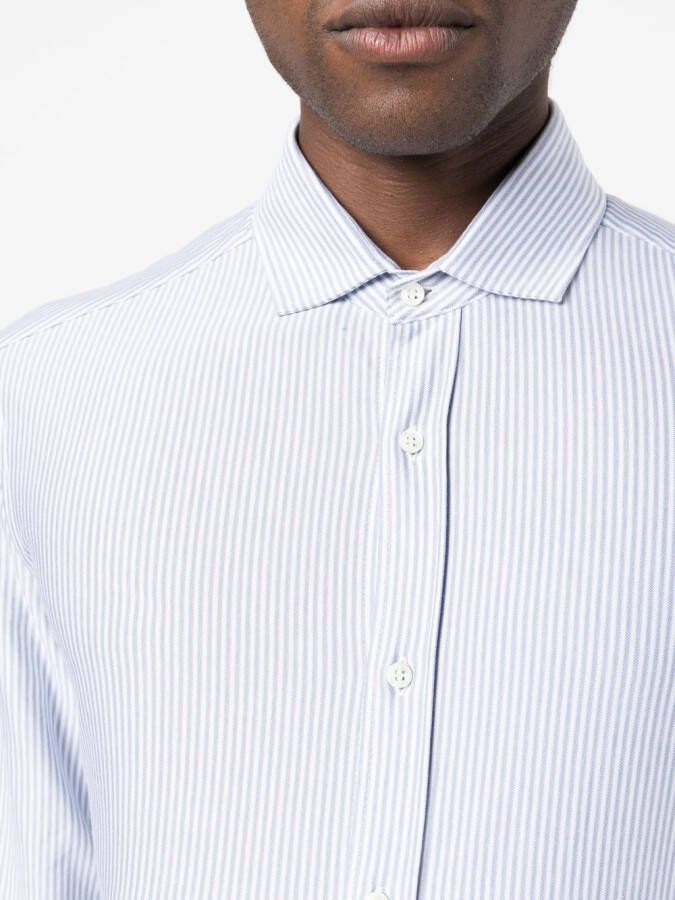 Brunello Cucinelli Gestreept overhemd Blauw