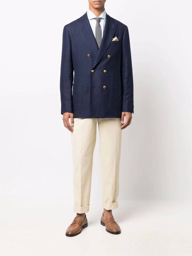 Brunello Cucinelli Gestreept overhemd Blauw