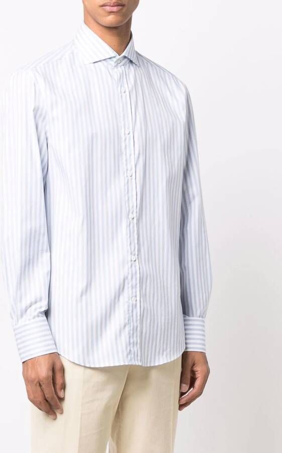 Brunello Cucinelli Gestreept overhemd Blauw