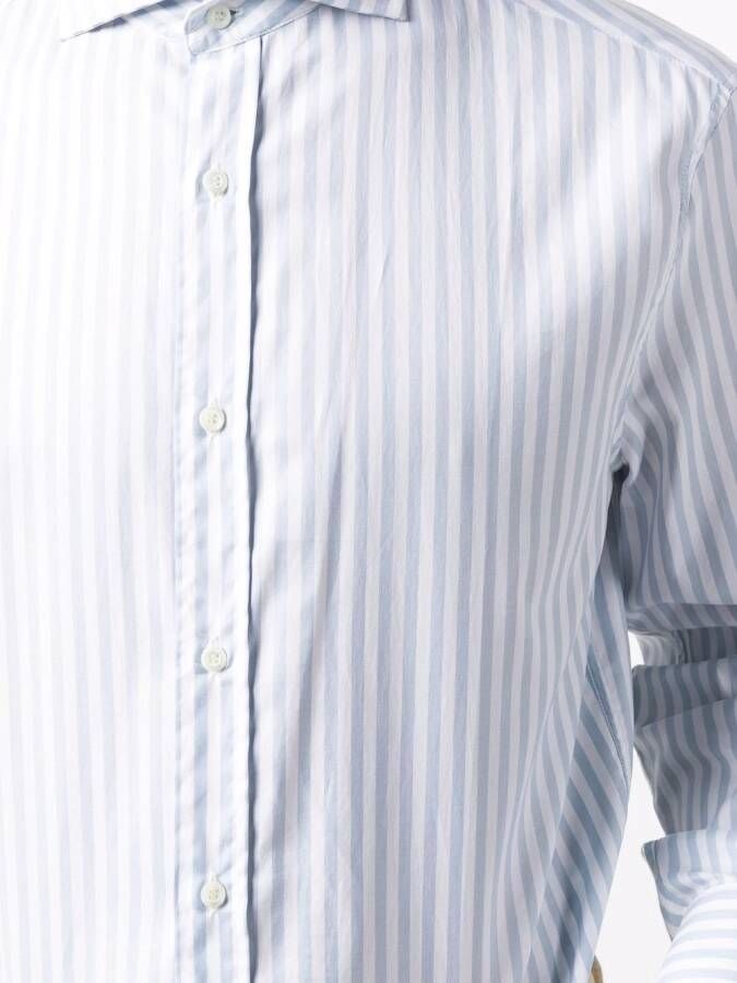 Brunello Cucinelli Gestreept overhemd Blauw
