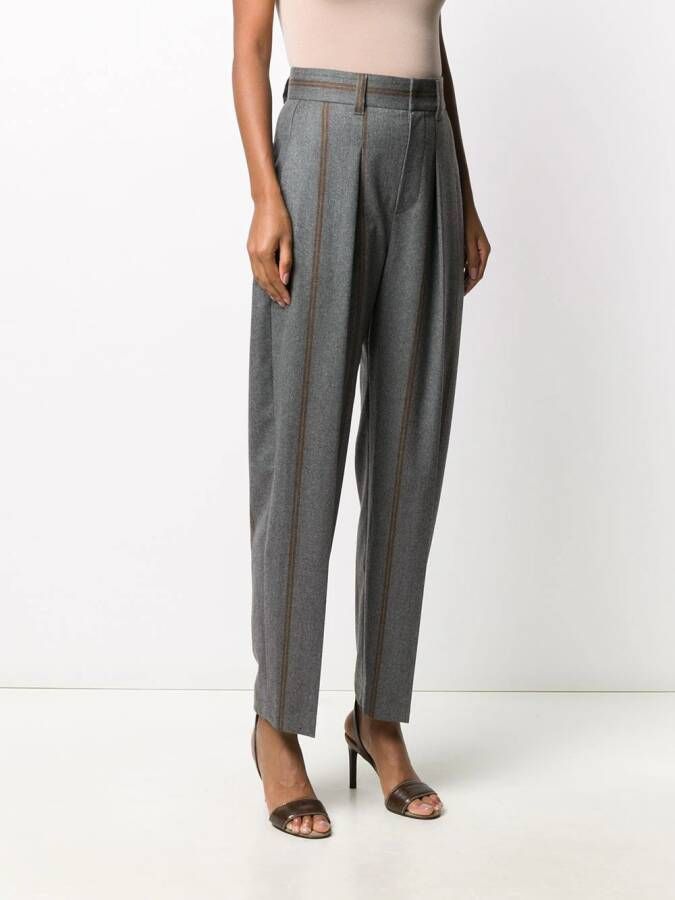 Brunello Cucinelli Gestreepte broek Grijs