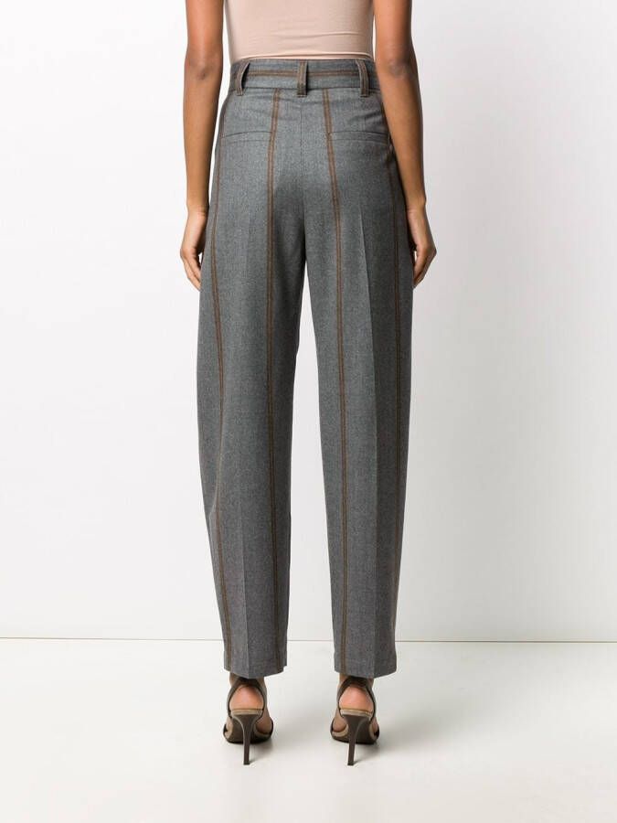 Brunello Cucinelli Gestreepte broek Grijs