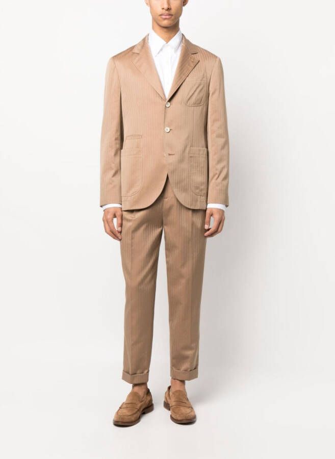 Brunello Cucinelli Gestreepte pantalon Bruin