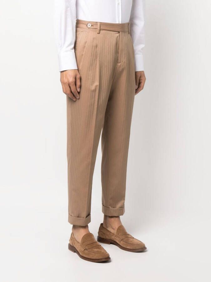 Brunello Cucinelli Gestreepte pantalon Bruin