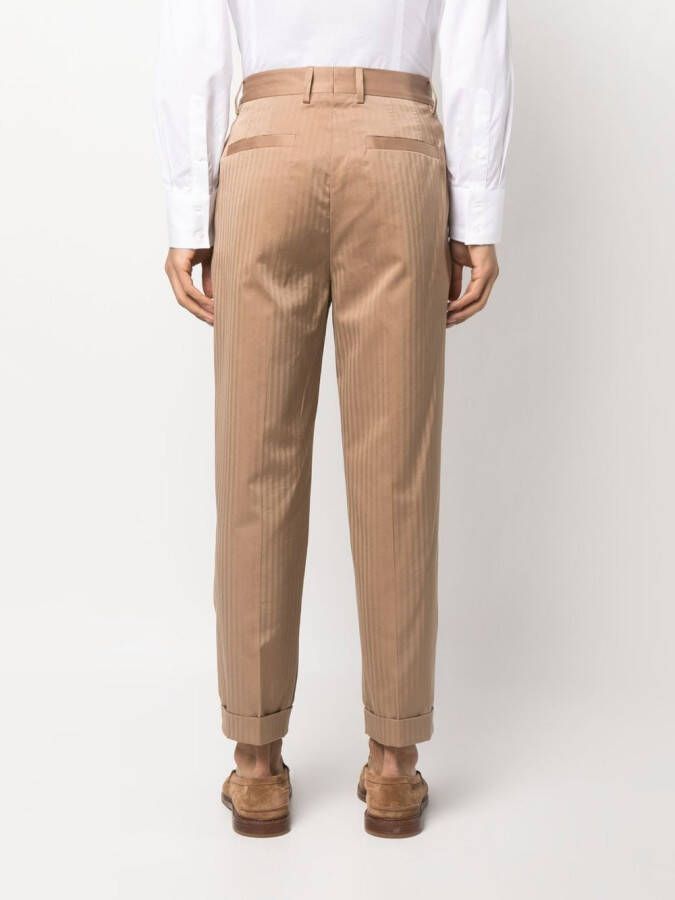 Brunello Cucinelli Gestreepte pantalon Bruin