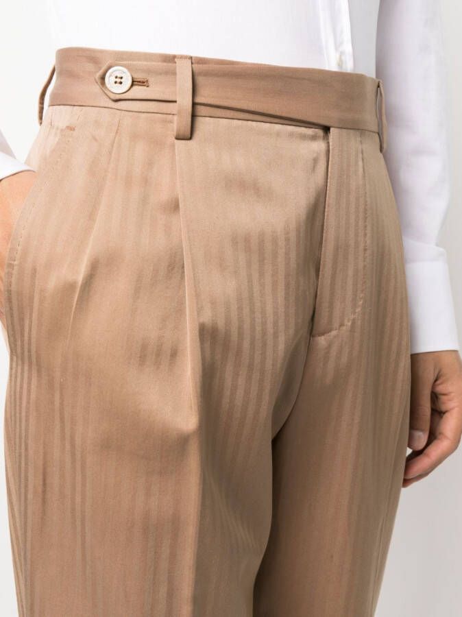 Brunello Cucinelli Gestreepte pantalon Bruin