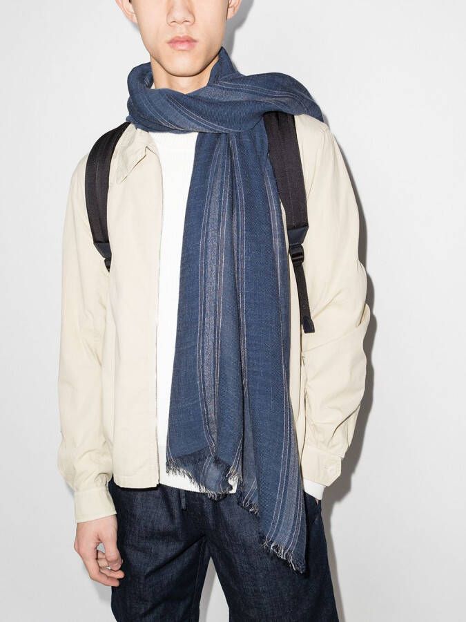 Brunello Cucinelli Gestreepte sjaal Blauw