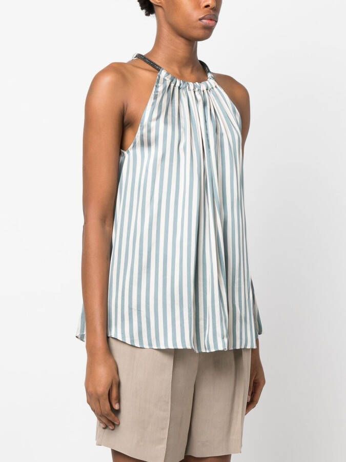 Brunello Cucinelli Gestreepte top Blauw