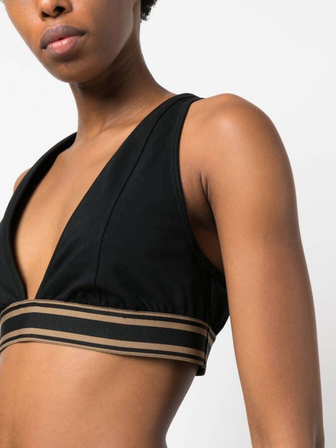 Brunello Cucinelli Gestreepte top Zwart