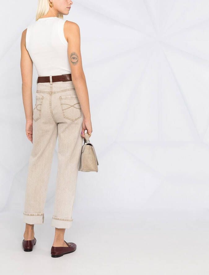 Brunello Cucinelli Getailleerde tanktop Wit
