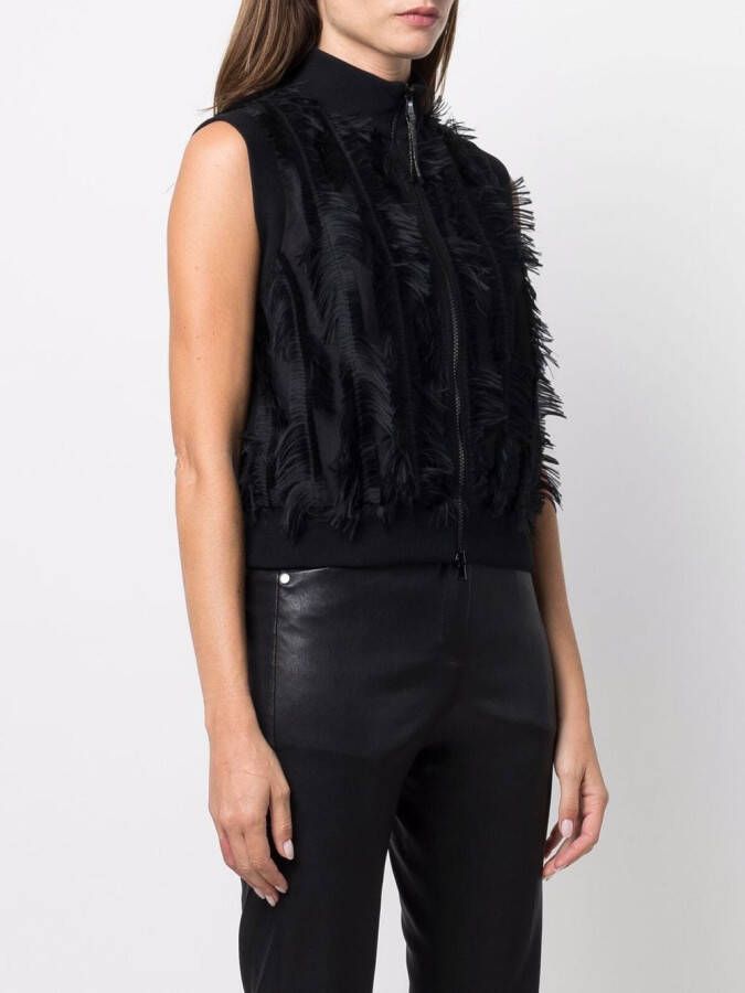 Brunello Cucinelli Gilet met franje Zwart