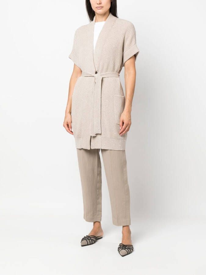 Brunello Cucinelli Grofgebreid vest Bruin