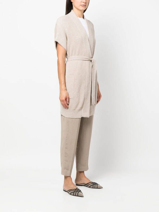 Brunello Cucinelli Grofgebreid vest Bruin