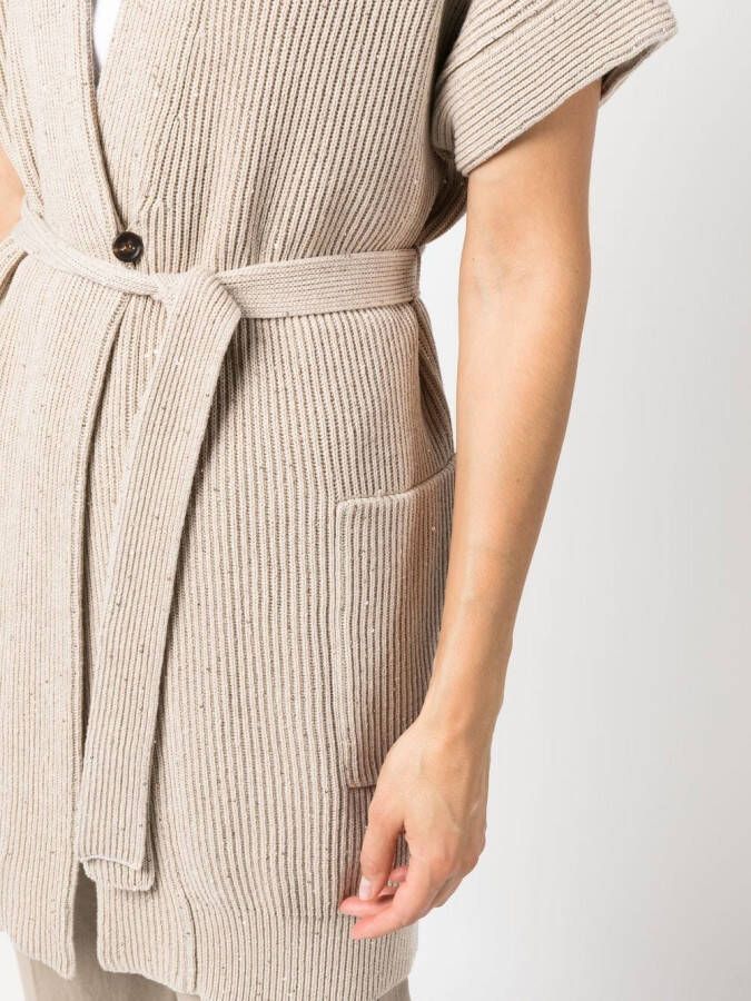 Brunello Cucinelli Grofgebreid vest Bruin