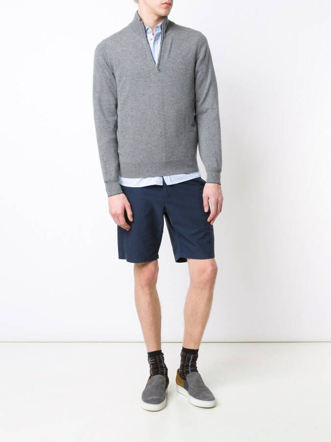 Brunello Cucinelli half zip sweater Grijs