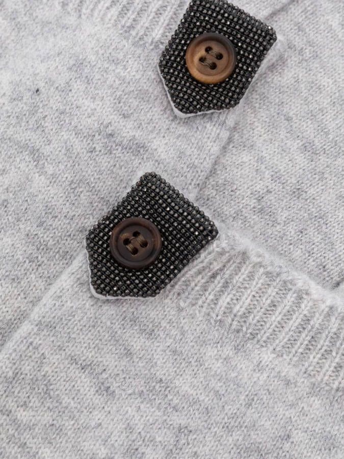 Brunello Cucinelli Handschoenen met knoopdetail Grijs