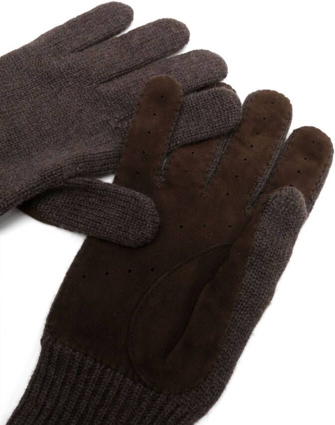 Brunello Cucinelli Handschoenen met vlakken Bruin