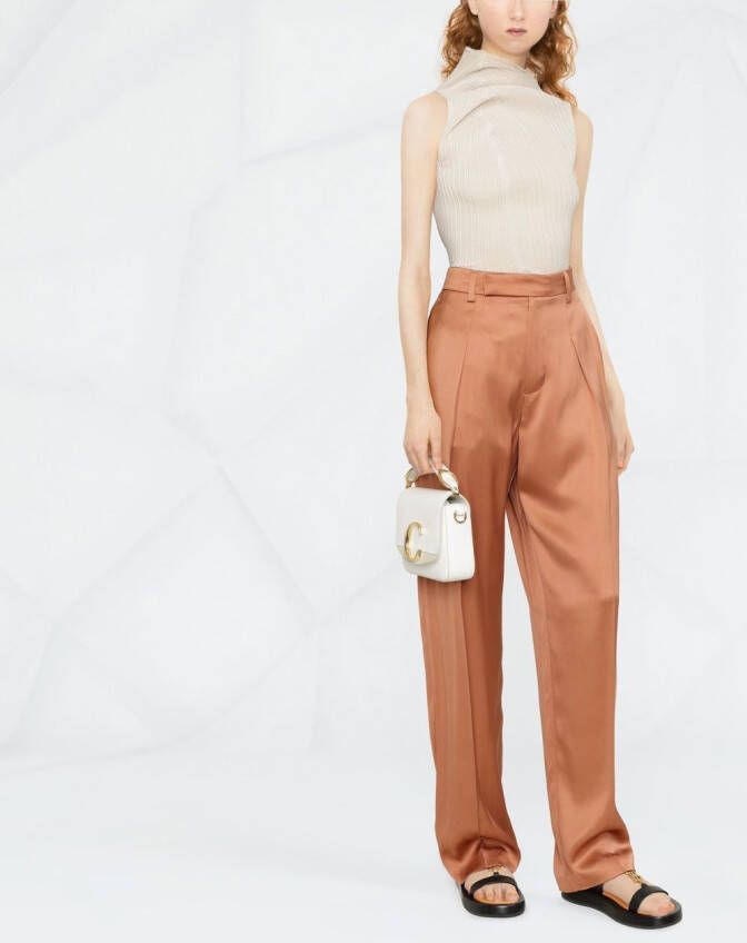 Brunello Cucinelli High waist pantalon Oranje
