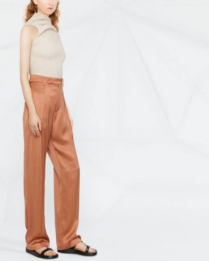 Brunello Cucinelli High waist pantalon Oranje