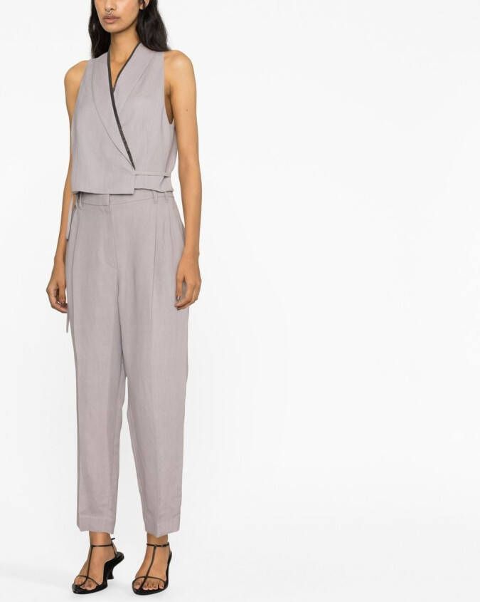 Brunello Cucinelli High waist pantalon Paars